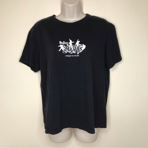 Cirque Du Soleil Beatles Love Black Short Sleeve Crew Neck T Shirt Women Medium - Picture 14 of 14